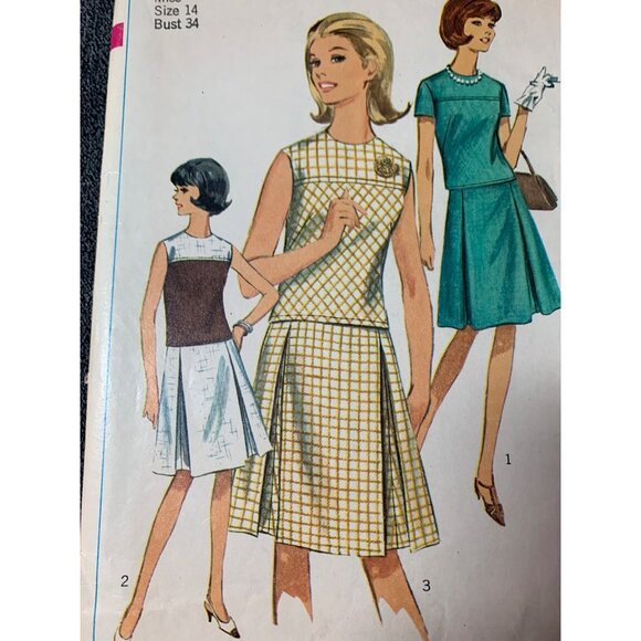 Simplicity Misses Two piece Dress Sewing Pattern sz 14 6495 - uncut - Picture 2 of 11
